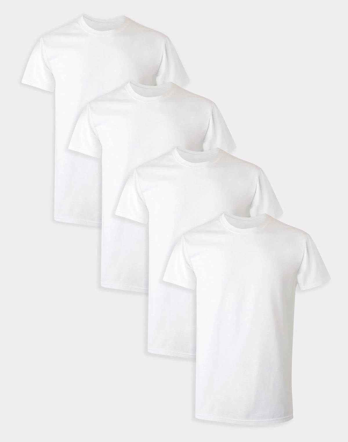 Hanes Ultimate Big Men's White Undershirt Pack, Cotton, 4-Pack, (Big & Tall Sizes)
