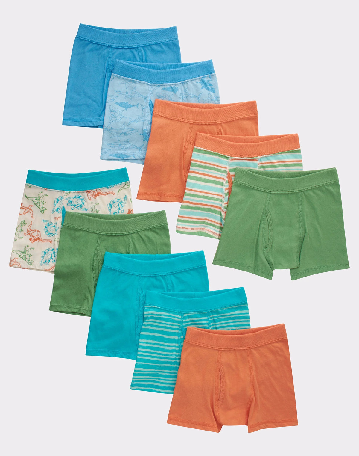 Hanes Toddler Boys' Pure Comfort Cotton Boxer Brief Underwear, Assorted, 10-Pack
