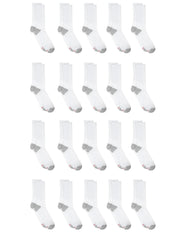 Hanes Men's Cushioned Crew Socks Pack, 20 Pairs, Lightweight, Moisture Wicking