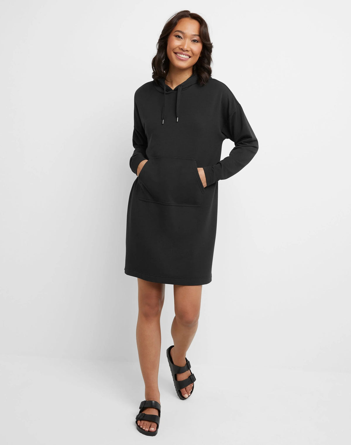 Hanes Originals Women's Soft Brushed Fleece Hoodie Dress