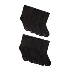 Hanes Moves X-Temp Women's Crew Socks, 10-Pairs, Shoe Sizes 8-12