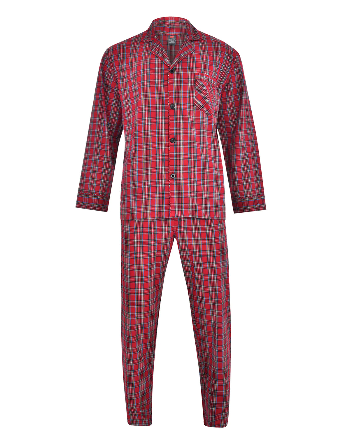 Hanes Men's Pajama Set, Notch Collar, Woven Cotton Blend
