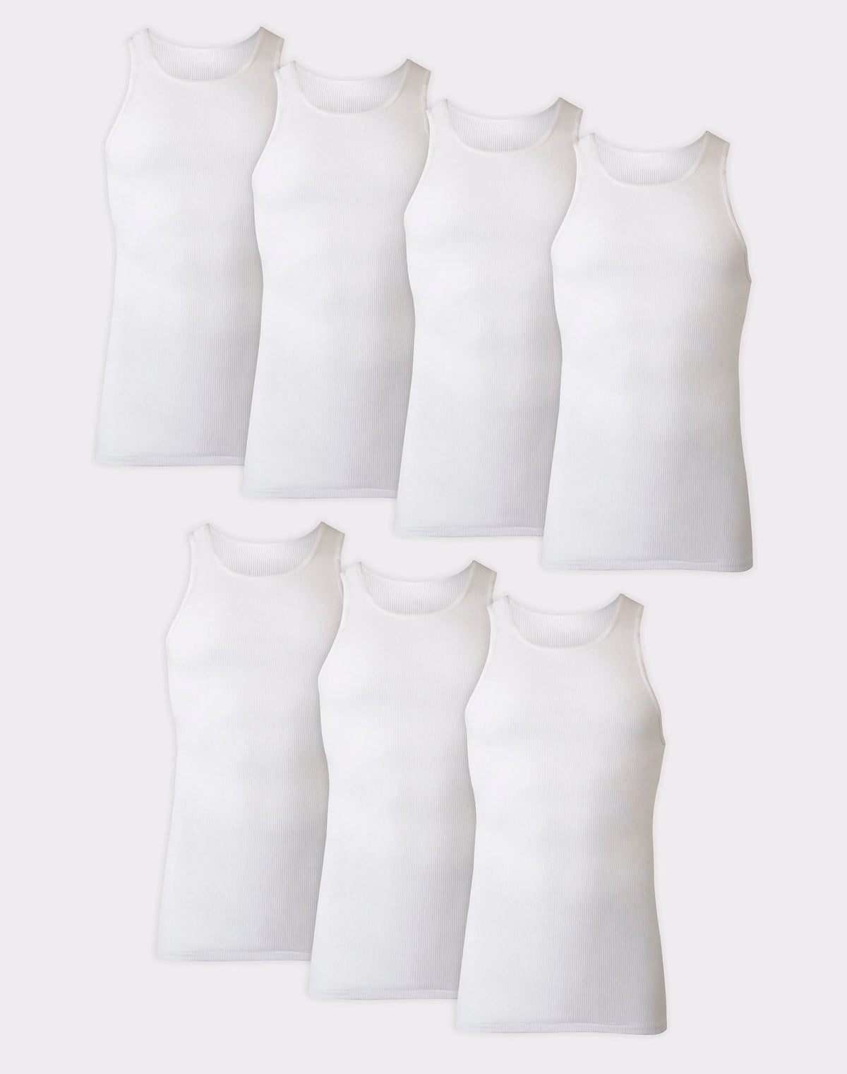 Hanes ComfortSoft Men's Tank Undershirt, White, 7-Pack