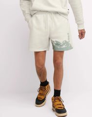 Hanes Explorer Unisex French Terry Shorts, Explore Mountains, 6"
