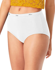 Hanes Women's Cotton Brief Underwear, Moisture-Wicking, 10-Pack