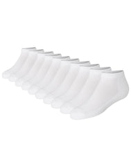 Hanes Girls' No Show Socks, White, 10-Pack