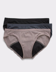 Hanes Comfort, Period. Women's Bikini Period Underwear, Light Leaks, Neutrals, 3-Pack