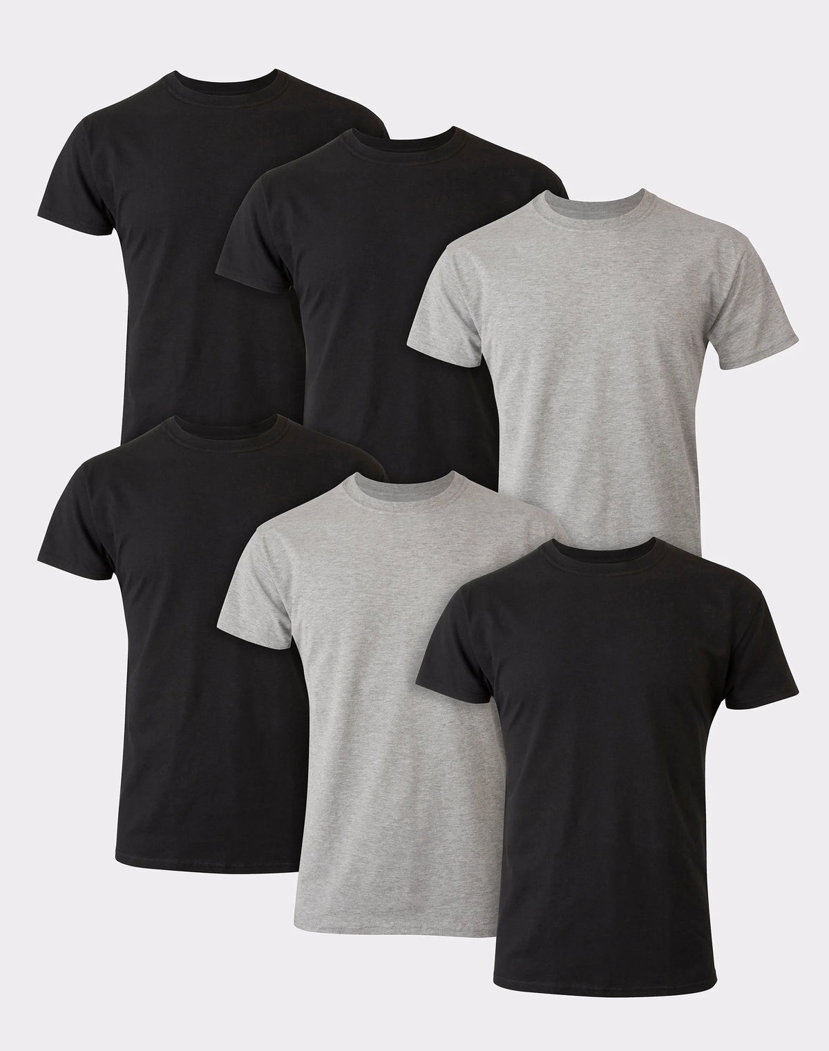 Hanes Ultimate Men's ComfortSoft Crewneck Undershirt, Black/Grey, 6-Pack