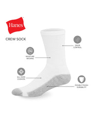 Hanes Double Tough Men's Big & Tall Cushion Crew Socks, 6-Pairs