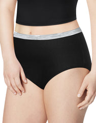 Hanes Just My Size Women's Sporty Cotton Brief Underwear, Moisture-Wicking, 6-Pack (Plus Size)