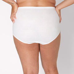 Hanes Just My Size Women's Cotton Brief Underwear, White, 6-Pack (Plus Size)