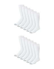 Hanes Double Tough Men's Over-the-Calf Tube Socks, Shoe Sizes 6-12, 12-Pairs