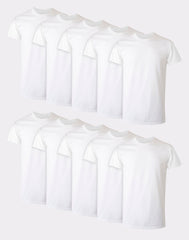 Hanes Men's Cotton Undershirt Super Value Pack, Moisture-Wicking, White, 10-pack