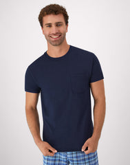 Hanes Men's Cotton Pocket T-Shirt, Moisture-Wicking with Odor Control, Assorted Solids, 6-Pack
