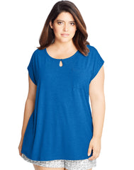 JMS Cool Girl Button Keyhole Sleep Top