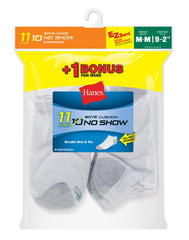 Hanes EZ-Sort Boys' No-Show Socks 11-Pack (Includes 1 Free Bonus Pair)