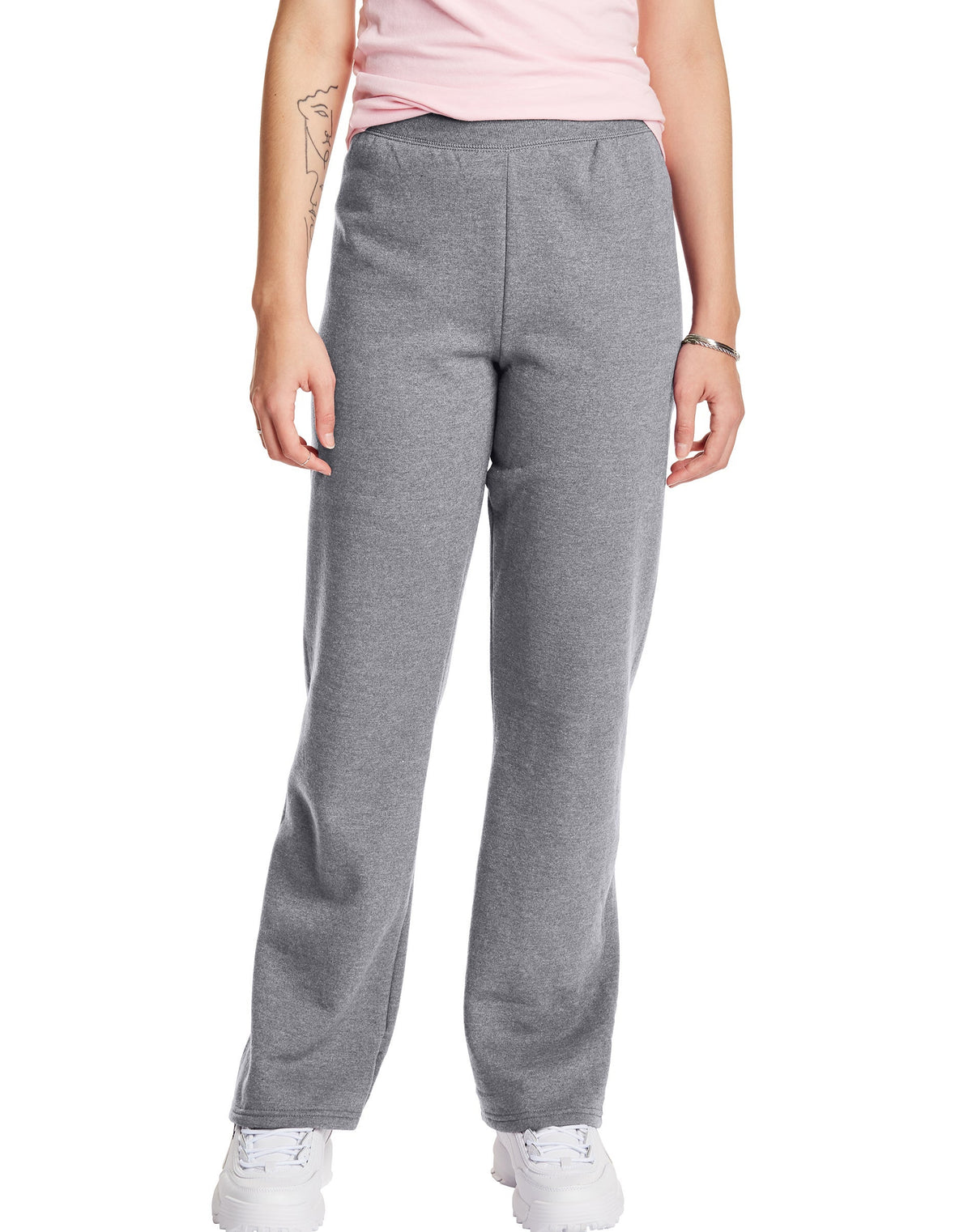 Hanes EcoSmart Women's Fleece Sweatpants, Open Leg, 30"