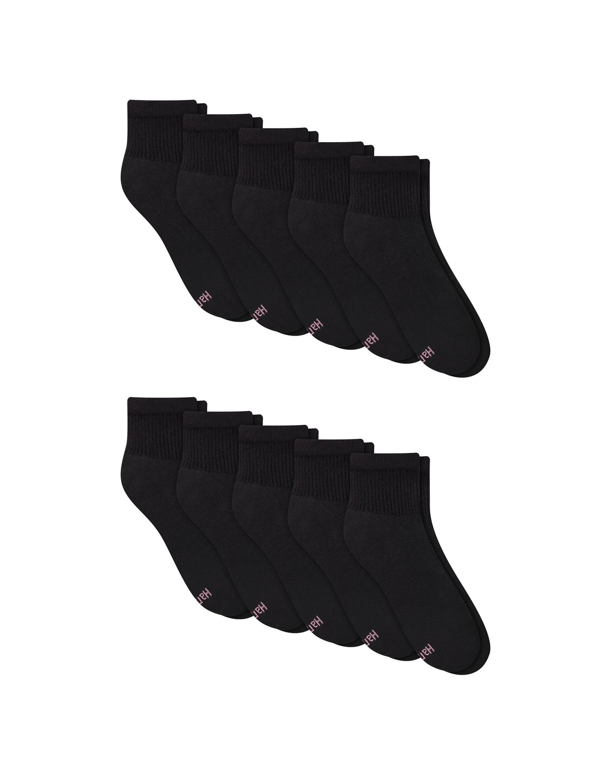 Hanes Women's Athletic Ankle Socks, Full Sole Cushion, 10-Pairs