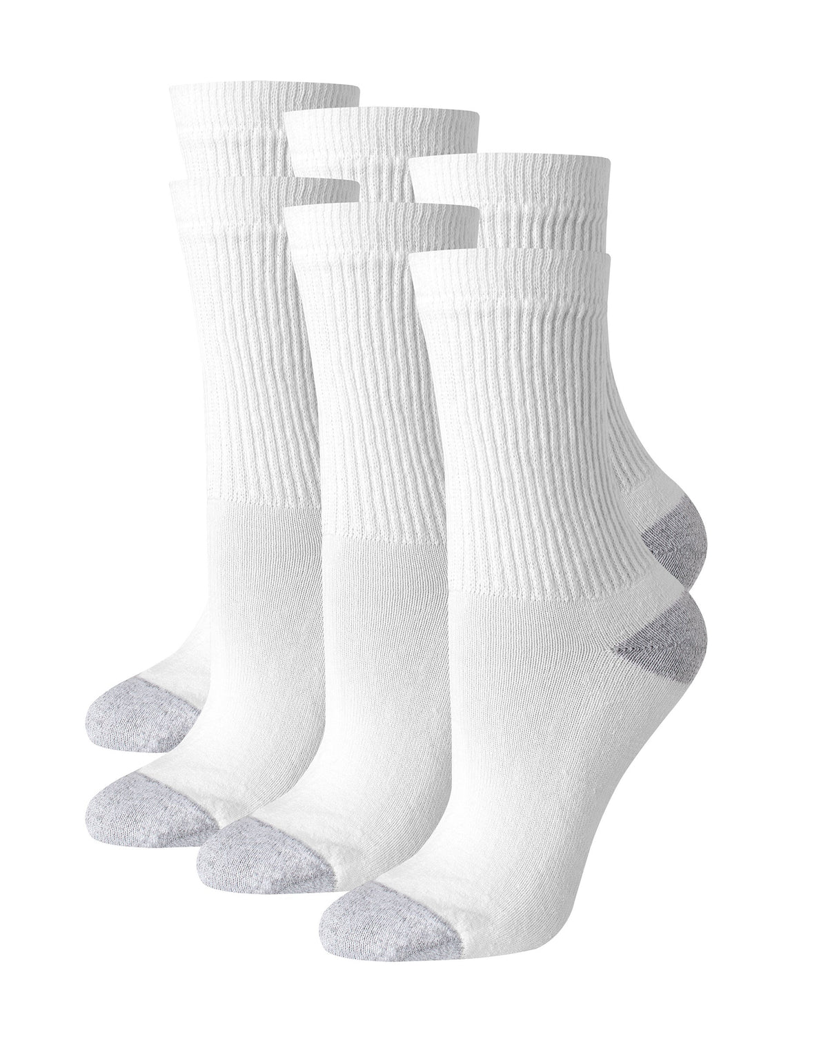 Hanes Women's Crew Socks, Moisture-Wicking, Extended Sizes 8-12, 6-Pairs