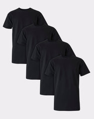 Hanes Ultimate Cotton Tall Men's T-Shirt Pack, Black/Grey, 4- Pack, (Big & Tall Sizes)