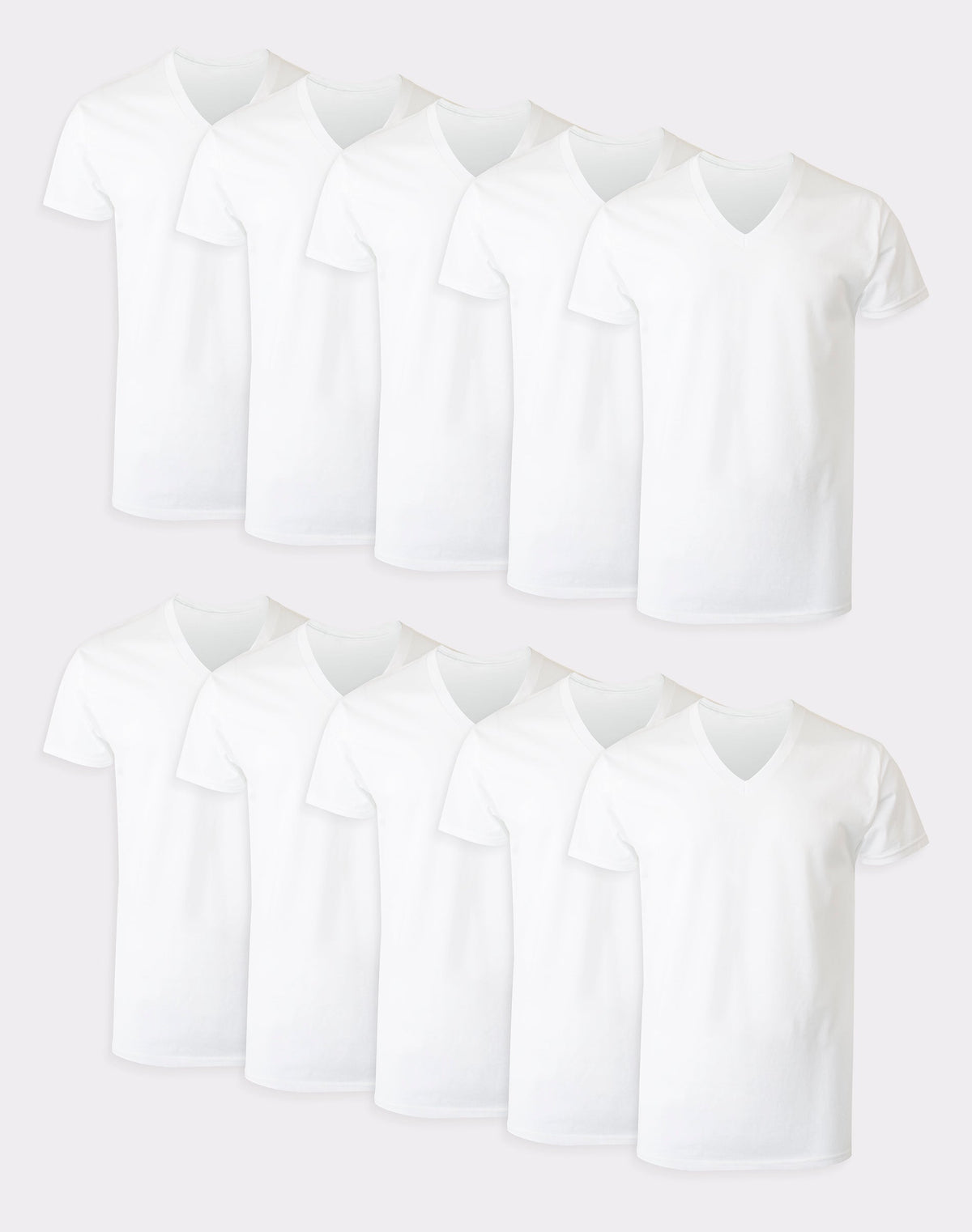 Hanes Men's White V-Neck Undershirt Super Value Pack, Moisture-Wicking Cotton, 10-Pack