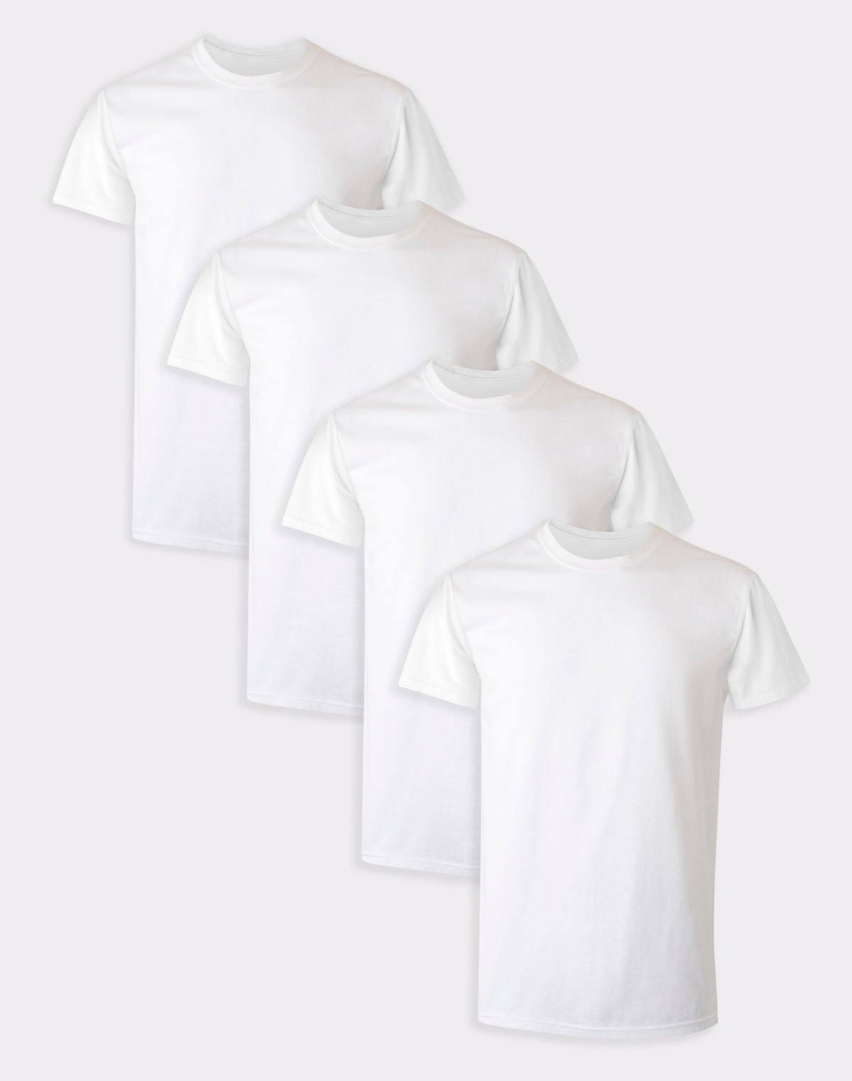 Hanes Ultimate Big Men's White Undershirt Pack, Cotton, 4-Pack, (Big & Tall Sizes)