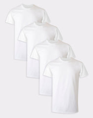 Hanes Ultimate Big Men's White Undershirt Pack, Cotton, 4-Pack, (Big & Tall Sizes)
