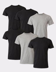 Hanes Ultimate Men's ComfortSoft Crewneck Undershirt, Black/Grey, 6-Pack