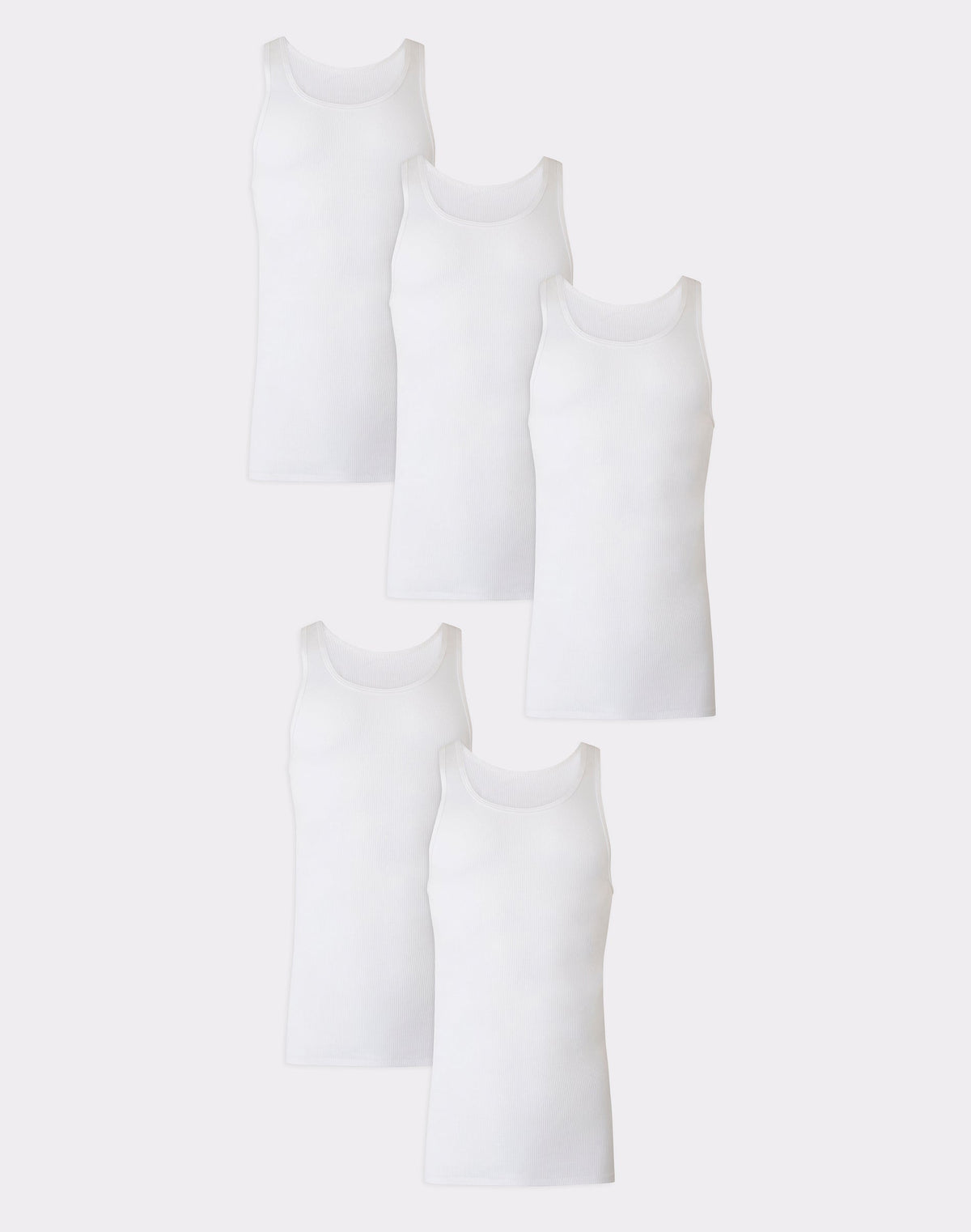 Hanes Ultimate Tall Men's Tank Top Undershirts Pack, Cotton, 5-Pack, (Big & Tall Sizes)