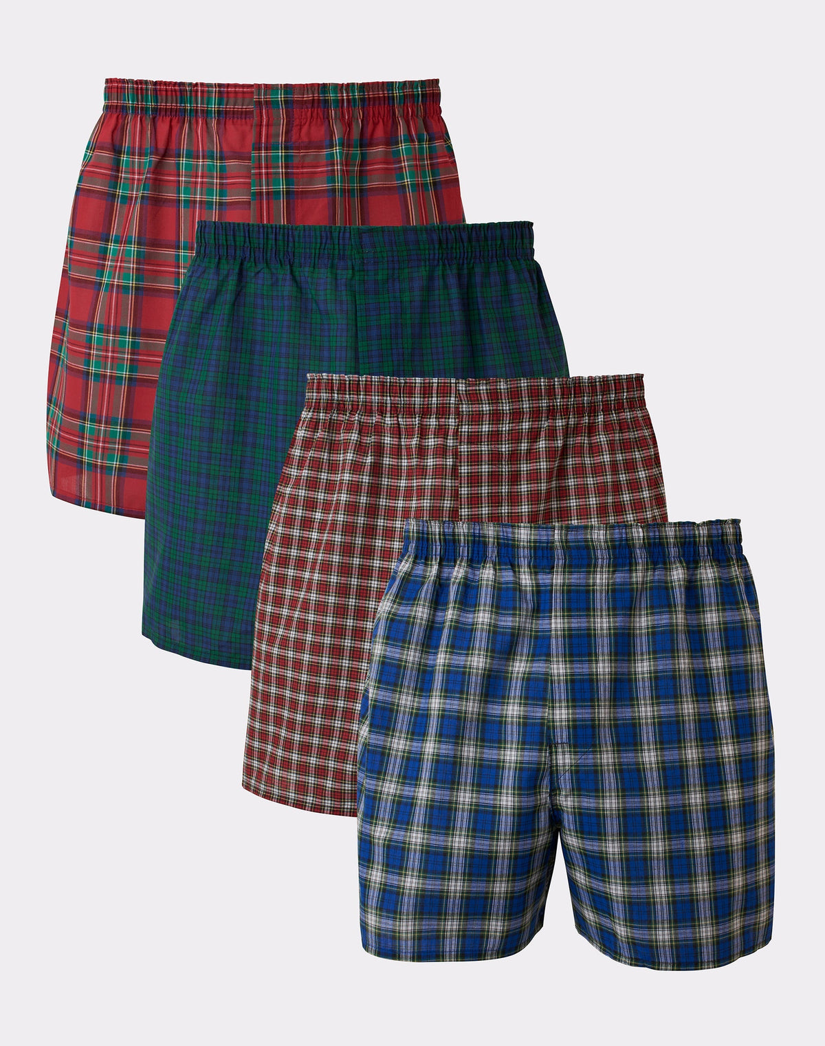 Hanes Ultimate Big Men's Woven Boxer Underwear, Tartan Prints, 4-Pack, (Big & Tall Sizes)