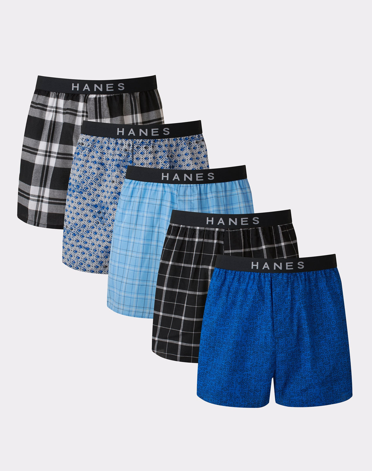Hanes Ultimate Men's Boxer Underwear, Moisture-Wicking, 5-Pack