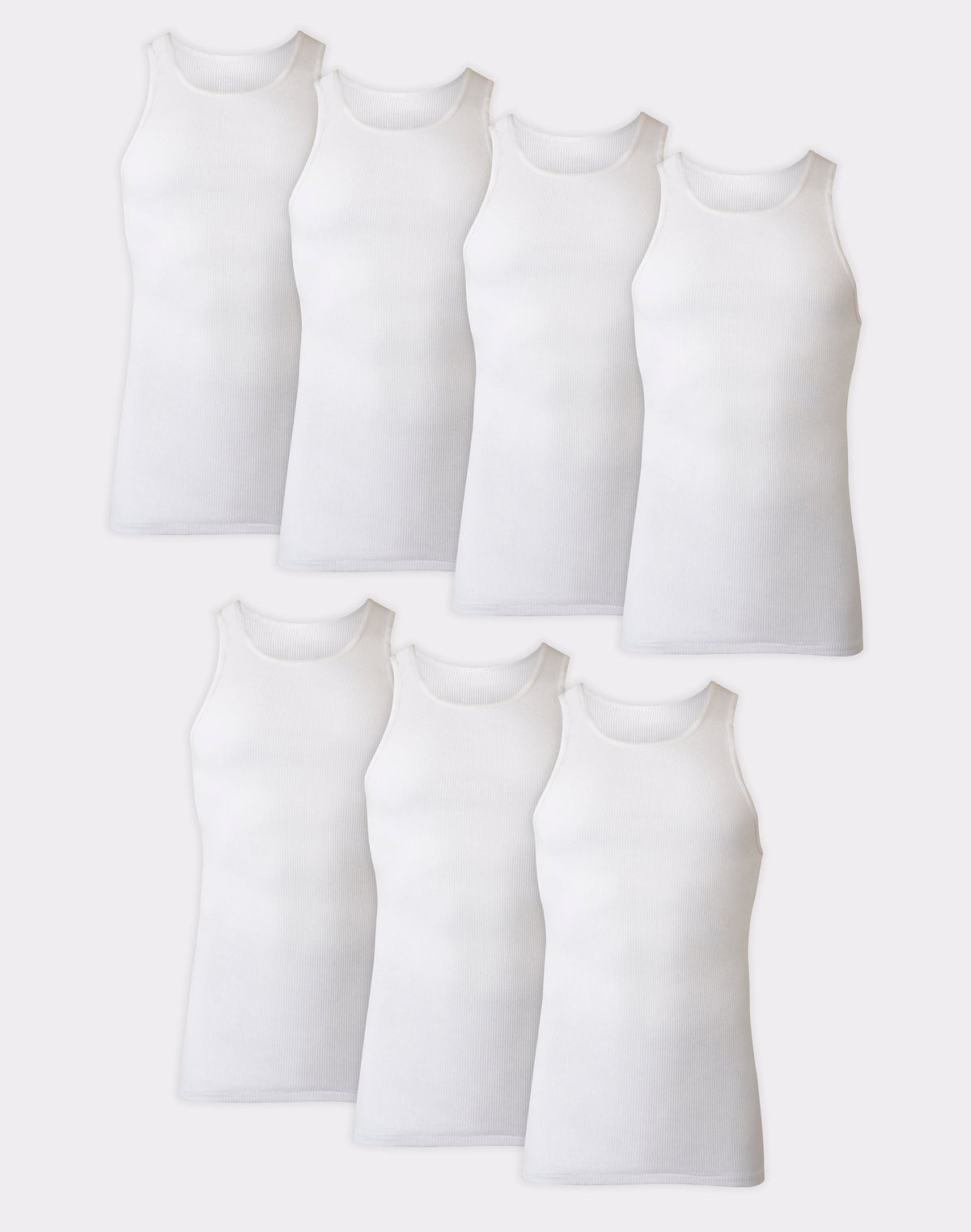 Hanes ComfortSoft Men's Tank Undershirt, White, 7-Pack
