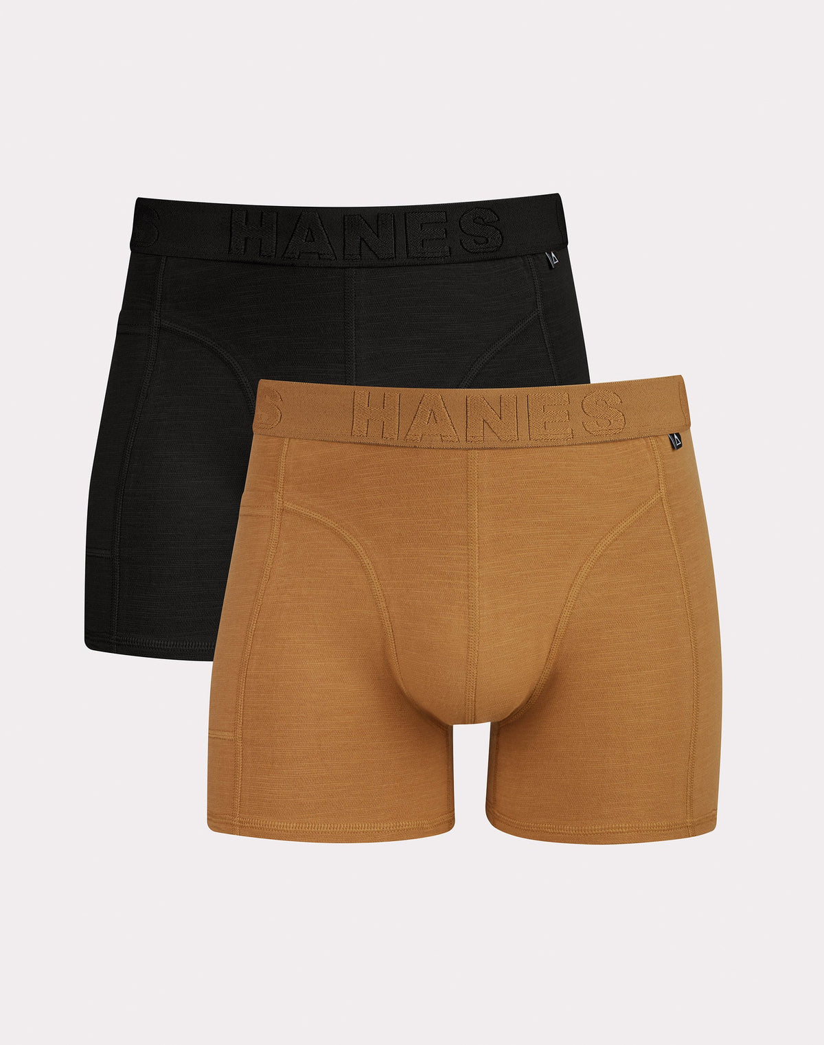 Hanes Explorer Men's Trunk Underwear, Brown/Black, 2-Pack