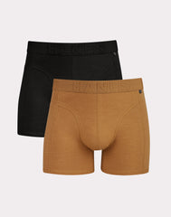 Hanes Explorer Men's Trunk Underwear, Brown/Black, 2-Pack