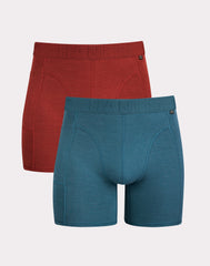 Hanes Explorer Men's Boxer Brief Underwear, Red/Blue, 2-Pack