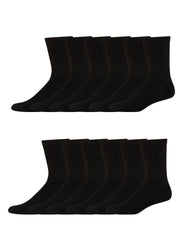 Hanes Men's Cushioned Crew Socks, X-Temp, 12-Pairs