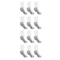 Hanes Work Men's Socks Pack, 12-Pack, Cushioned Moisture-Wicking Odor-Control Socks
