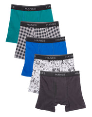 Hanes Comfort Flex Boys' Boxer Brief Underwear, 5-Pack
