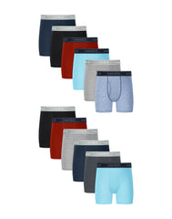 Hanes Boys’ Underwear Boxer Briefs Cotton, 12-Pack, Dyed