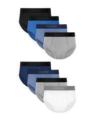 Hanes Boys' Underwear Boxer Briefs Cotton-Stretch, 8-Pack, Assorted