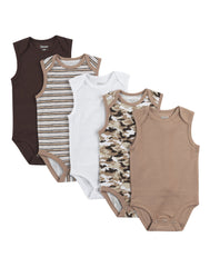 Hanes Ultimate Flexy Baby Sleeveless BodySuit 5-Pack