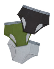 Hanes Confident Nights Boys Overnight Underwear Pack, 3-Pack, Light & Moderate Leaks, Blk Multi