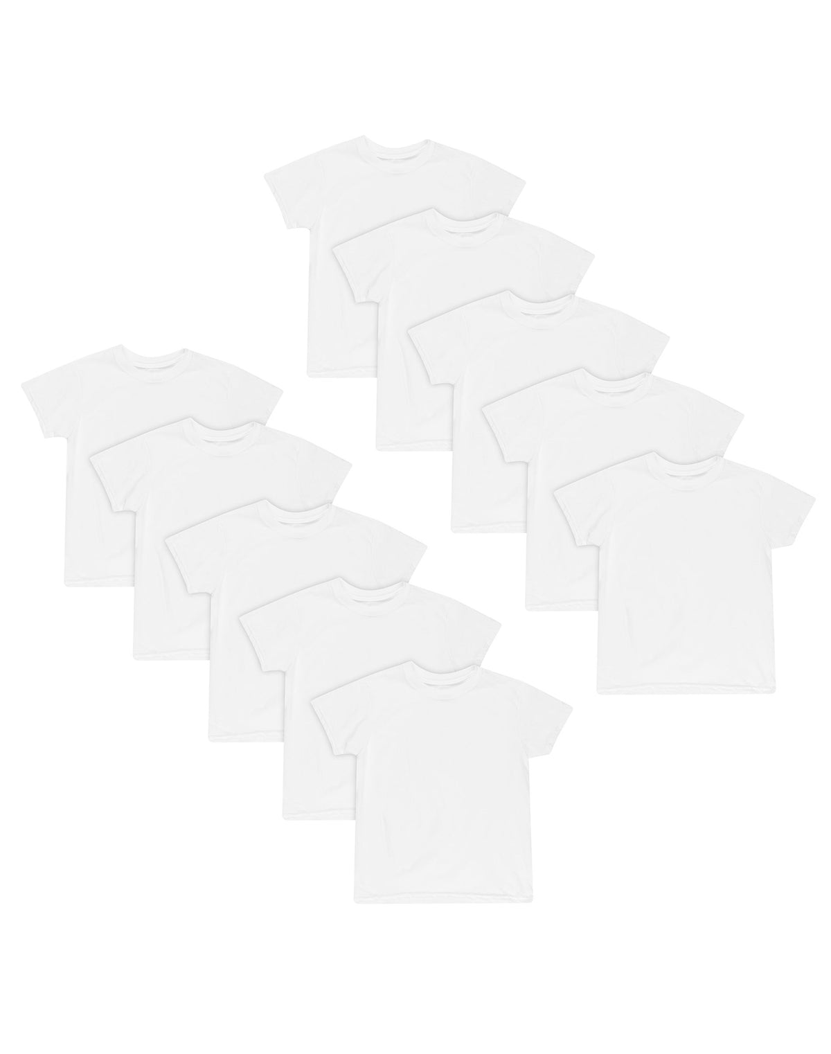 Hanes Boys' Undershirt T-Shirt Pack, 10-Pack, White