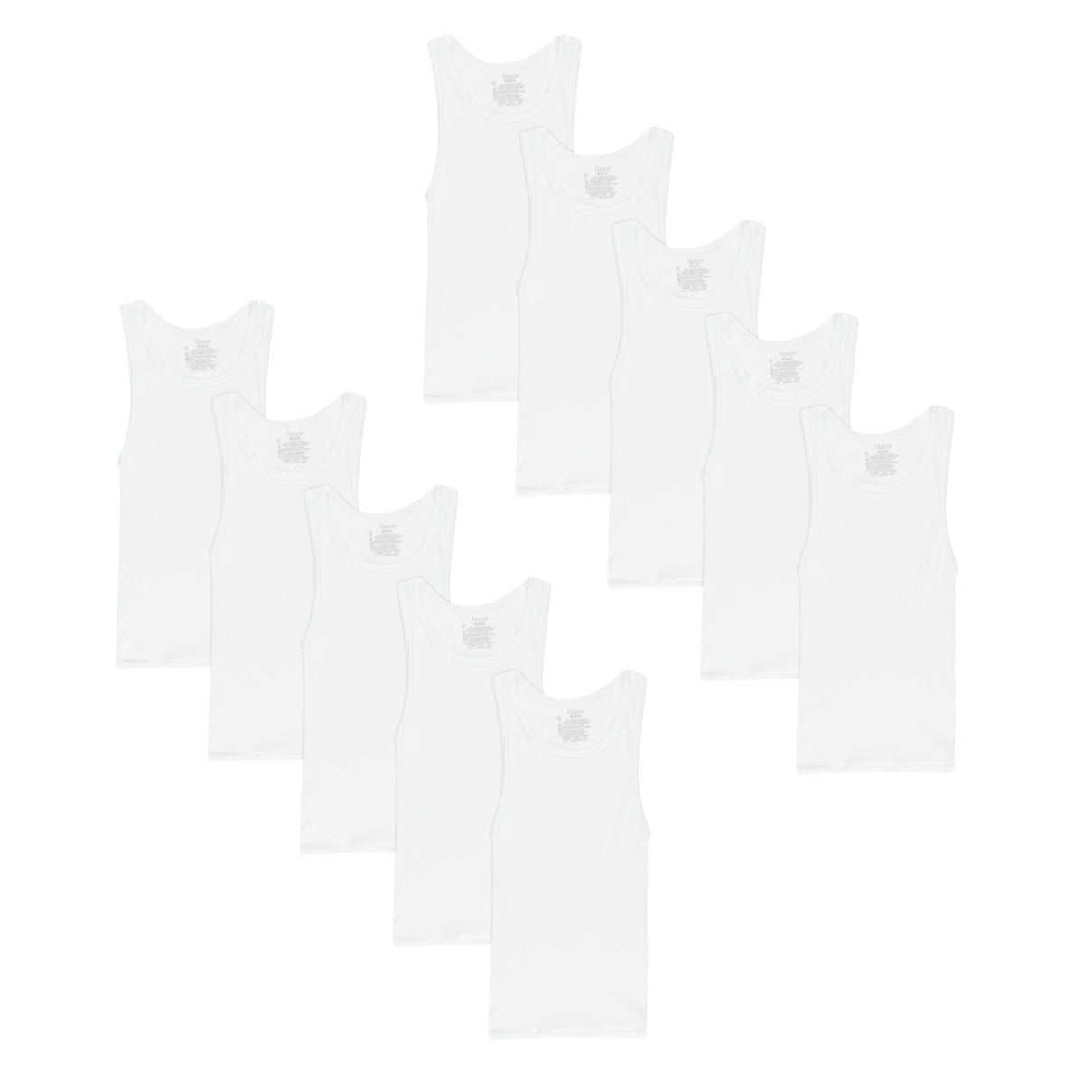 Hanes Boys' Undershirt Tank Top Pack, 10-Pack, Moisture-Wicking
