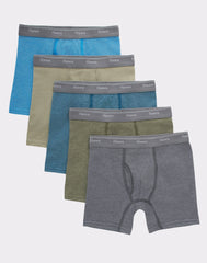 Hanes Originals Boys' Tween Boxer Brief Underwear, Assorted Solids, 5-Pack