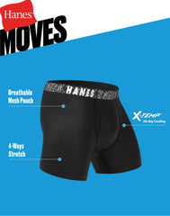 Hanes Moves Boys' Breathable Boxer Brief Underwear, X-Temp, Assorted, 6-Pack
