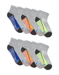 Hanes Moves Boys' Ankle Socks Pack, 10-Pack, Performance X-Temp Moisture-Wicking Kids Athletic Socks