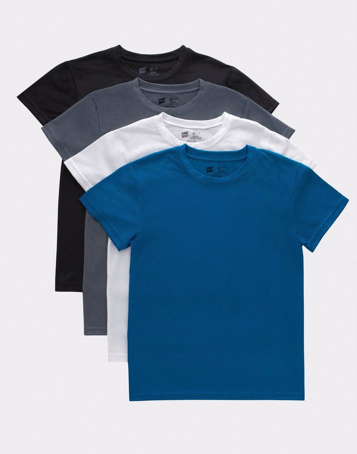 Hanes Moves Boys' Breathable Mesh T-Shirt, X-Temp, 4-Pack