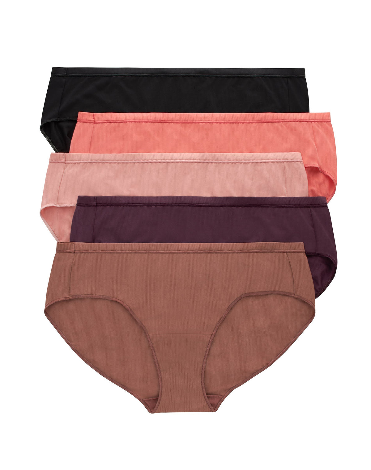 Hanes Just My Size Women's Breathable Mesh Hipster Underwear, 5-Pack (Plus Size)