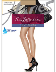 Hanes Silk Reflections Sheer Pantyhose with Control Top, Reinforced Toe, 6-Pack